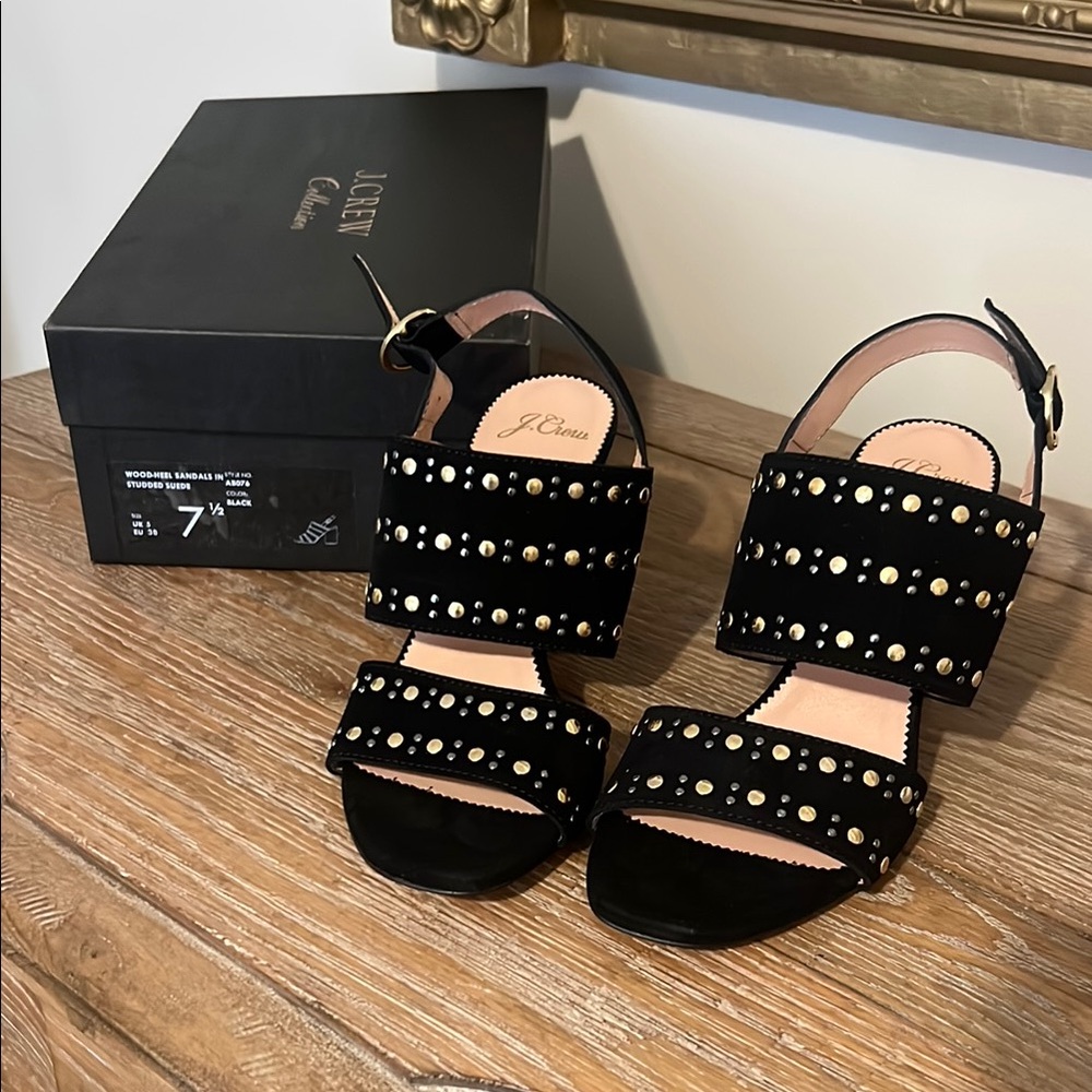 J. Crew Black Studded Women's Heels